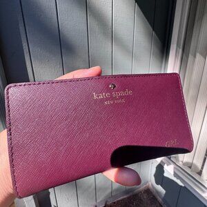 🍒 Kate Spade New York Bifold Wallet | Cherrywood / Mulled Wine | Saffiano Leath